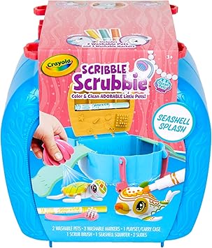 Crayola进口代理批发 Crayola Scribble Scrubbie 宠物，海洋动物玩具套装，彩色和洗涤创意玩具，儿童礼物，适合 3、4、5、6 岁