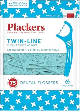 Plackers进口代理批发 PLACKERS 双线牙线，清凉薄荷味 75 支（每包 10 支）