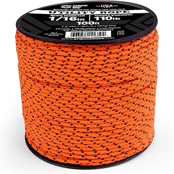 酷牌库|商品详情-Atwood Rope进口代理批发 Atwood Rope MFG 1/16 实用线 1.6 毫米 x（线轴长度）可重复使用线轴 |战术尼龙/聚酯渔具、珠宝制作、野营配件