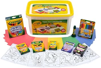 Crayola进口代理批发 Crayola 超级艺术着色套件（100 多件）、儿童艺术和工艺品套装、着色用品、艺术和工艺品套装、儿童节日礼物 [亚马逊独家]