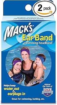 Mack's进口代理批发 Mack's Ear Band 游泳发带，蓝色/紫色（2 件装）