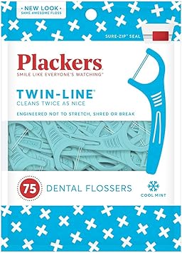 Plackers进口代理批发 Plackers 双线美白牙线，75 支（72 件装）