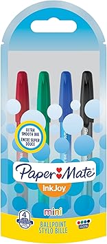 Paper Mate进口代理批发 Papermate InkJoy 100 迷你帽 1.0 毫米中号笔尖圆珠笔 - 多种标准颜色（4 支装）