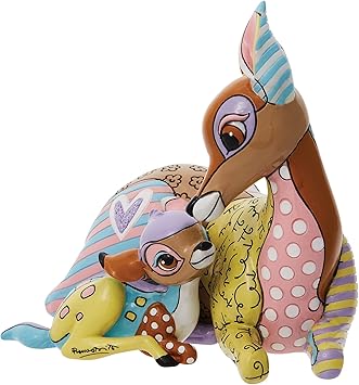 酷牌库|商品详情-Enesco进口代理批发 Enesco Disney by Romero Britto Bambi 和母亲雕像，5.7 英寸，多色