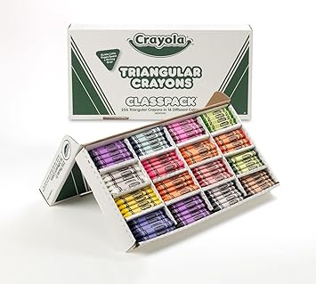 酷牌库|商品详情-Crayola进口代理批发 Crayola 三角形蜡笔套装，幼儿蜡笔，16 种颜色，256 支，散装