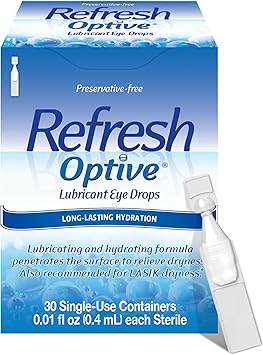 Refresh进口代理批发 Refresh Optive 润滑剂滴眼液非防腐泪液，30 个一次性容器，0.01 液量盎司（0.4 毫升）