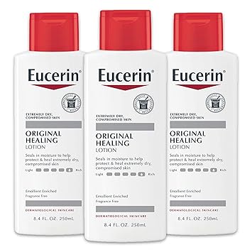 Eucerin进口代理批发 Eucerin Original 治愈乳液 - 无香料，丰富乳液，适合极度干燥的皮肤 - 8.4 fl。盎司。瓶子（3 件装）