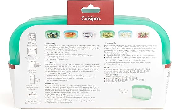 酷牌库|商品详情-Cuisipro进口代理批发 Cuisipro 立式硅胶，33.8 盎司，8.5 x 4.7 英寸，绿色可重复使用袋