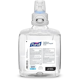 Purell进口代理批发 PURELL Healthcare 无水手术磨砂膏，无香料，1200 毫升补充装，适用于 PURELL CS8 自动无水手术磨砂分配器（2 件装）7869-02