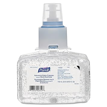 Purell进口代理批发 Purell 高级洗手液绿色认证凝胶，700 毫升洗手液补充装 LTX-7 非接触式分配器（3 件装）- 1303-03