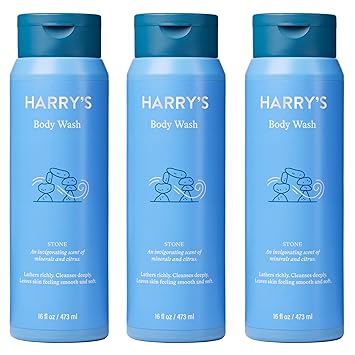 Harry's进口代理批发 Harry's 男士沐浴露沐浴露 - 石色，16 液体盎司（3 件装）