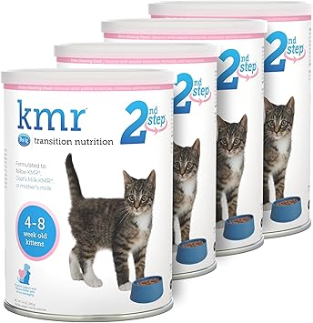 PetAg进口代理批发 Pet-Ag KMR 第二步小猫断奶食品 - 14 盎司，4 件装 - 粉状小猫断奶配方奶粉，含有 DHA、天然牛奶蛋白、维生素和矿物质，适合 4-8 周大的小猫 - 易于消化