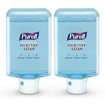 Purell进口代理批发 Purell 健康肥皂，采用清洁释放技术泡沫，淡香，1200 毫升补充装 ES10 自动皂液器（2 件装）- 8371-02