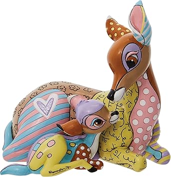 Enesco进口代理批发 Enesco Disney by Romero Britto Bambi 和母亲雕像，5.7 英寸，多色