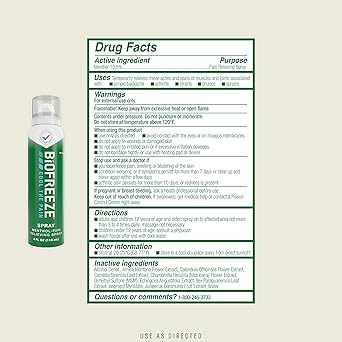 酷牌库|商品详情-Biofreeze进口代理批发 Biofreeze 薄荷醇止痛喷雾 4 液量盎司无色气雾喷雾（12 件装），用于缓解与肌肉酸痛、关节炎、单纯背痛和关节痛相关的疼痛（包装可能有所不同）