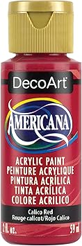 DecoArt进口代理批发 DecoArt Americana 丙烯酸涂料，2 盎司，印花布红