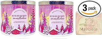 Bath & Body Works进口代理批发 Bath & Body Works 草莓雪花 2 件 3 芯香薰蜡烛套装含喜马拉雅盐泉香皂