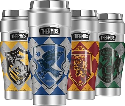 THERMOS进口代理批发 哈利・波特拉文克劳格纹印记，Thermos 不锈钢 KING 不锈钢旅行杯，真空隔热和双层，16 盎司