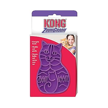 酷牌库|商品详情-KONG进口代理批发 KONG Cat ZoomGroom Brush - 软橡胶美容工具，用于刷牙、按摩、沐浴和减少毛球