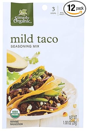 Simply Organic进口代理批发 Simply Organic Mix Taco Ssnng 温和，1 盎司（12 件装）