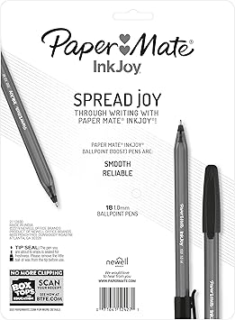 酷牌库|商品详情-Paper Mate进口代理批发 Paper Mate InkJoy 100ST 圆珠笔，中号（1.0 毫米），黑色，18 支