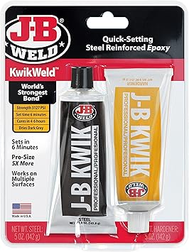 J-B Weld进口代理批发 JB Weld 8271 KwikWeld 专业尺寸钢增强环氧树脂双包装 - 10 盎司。