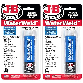 酷牌库|商品详情-J-B Weld进口代理批发 JB Weld WaterWeld，1 小时固化，环氧腻子棒 - 2 支装，灰白色 (8277-2)