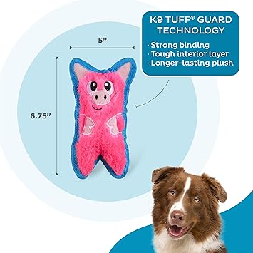 酷牌库|商品详情-Outward Hound进口代理批发 Outward Hound Durablez 坚韧毛绒吱吱狗玩具，猪，粉色，XS