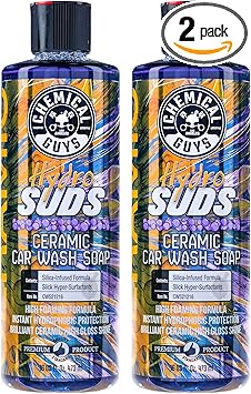 Chemical Guys进口代理批发 Chemical Guys CWS2121602 HydroSuds 陶瓷 SiO2 Shine 高泡沫洗车皂（适用于泡沫炮、泡沫枪或桶洗车）适用于汽车、卡车、SUV、房车等，16 液量盎司，浆果香味，2 件装