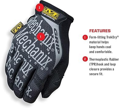 酷牌库|商品详情-Mechanix Wear进口代理批发 Mechanix Wear - Original Grip 工作手套（小号，黑色）