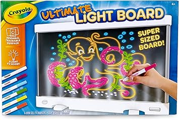 酷牌库|商品详情-Crayola进口代理批发 Crayola Ultimate Light Board - 白色，儿童绘图板，儿童 LED 绘图板，男孩和女孩的节日礼物，儿童玩具，6 岁以上