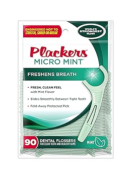 Plackers进口代理批发 Plackers 微型薄荷牙线，90 支（6 件装）