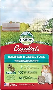 Oxbow进口代理批发 Oxbow Essentials 仓鼠食物和沙鼠食物 - 所有自然仓鼠和沙鼠食物 - 1 磅。