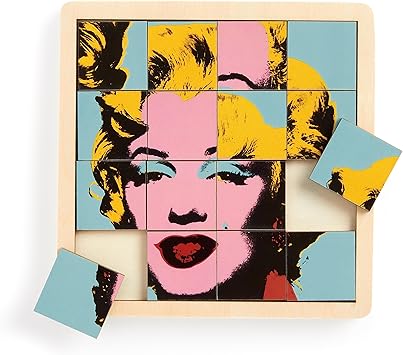 酷牌库|商品详情-Galison进口代理批发 Galison Andy Warhol Marilyn 2 合 1 滑动木块拼图具有标志性 Warhol Marilyn 艺术和具有挑战性的数字拼图