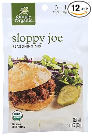 Simply Organic进口代理批发 Simply Organic Mix Sloppy Joe Org，1.41 盎司（12 件装）