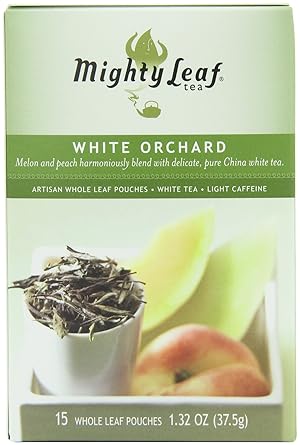 Mighty Leaf进口代理批发 Mighty 叶茶，白果园，15 片整叶茶袋 1.32 盎司。 （3 件装）