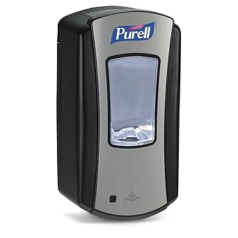 Purell进口代理批发 PURELL LTX-12 非接触式洗手液分配器，铬色/黑色，适用于 1200 毫升 PURELL LTX-12 洗手液补充装（1 件装） - 1928-04