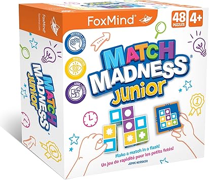 FoxMind进口代理批发 FoxMind Games：Match Madness Junior，一款模式匹配益智游戏，瞬间完成匹配，培养视觉识别能力和精细运动技能，最多可与 4 名玩家一起玩，适合 4 岁及以上儿童