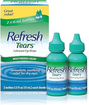 Refresh进口代理批发 Refresh Tears, 润滑剂滴眼液，2 瓶 0.5 液量盎司（15 毫升）