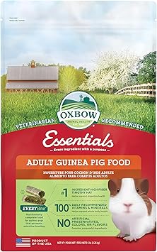 Oxbow进口代理批发 Oxbow Essentials 成人豚鼠食物 - 所有自然成人豚鼠颗粒 - 兽医推荐 - 没有人造成分 - 所有天然维生素和矿物质 - 美国制造 - 5 磅。