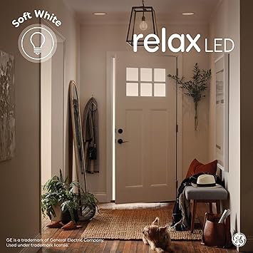 酷牌库|商品详情-GE进口代理批发 GE Relax LED 灯泡，蜡烛灯，柔和的白色，40 瓦，透明装饰 B11 灯泡，中号底座（8 件装）