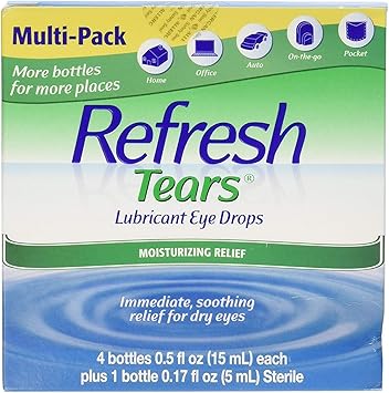 Refresh进口代理批发 Refresh Tears 滴眼液润滑剂 4 x 15ml 瓶 + 1 个赠品 5ml 瓶