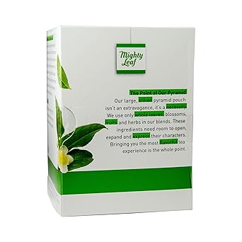 酷牌库|商品详情-Mighty Leaf进口代理批发 Mighty Leaf 全叶茶，有机绿龙，15 茶袋独立金字塔式茶袋，含少量咖啡因有机绿茶，美味热饮或冰饮，加糖或原味