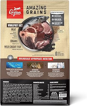 酷牌库|商品详情-Orijen进口代理批发 ORIJEN Amazing Grains 地区红色干狗粮，适合所有生命阶段的高蛋白狗粮，新鲜或原料，4 磅