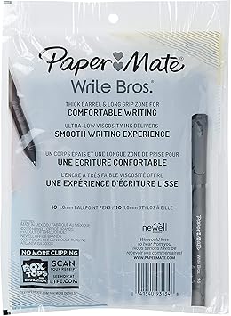 酷牌库|商品详情-Paper Mate进口代理批发 Paper Mate Write Bros 圆珠笔，中号（1.0 毫米），蓝色，10 支