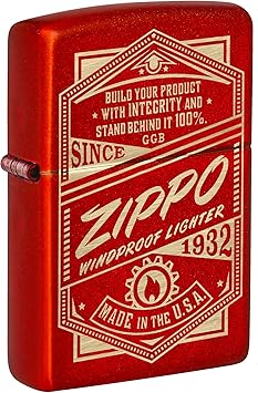 Zippo进口代理批发 Zippo It Works Design 金属红色袖珍打火机