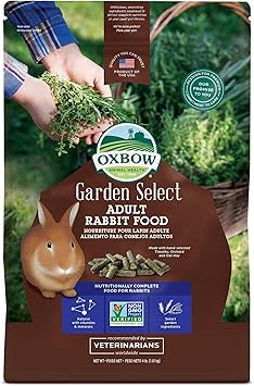 Oxbow进口代理批发 Oxbow 动物健康花园精选成年兔子食品，花园风格的成年兔子食谱，不含大豆或小麦，非转基因，美国制造，4 磅袋装