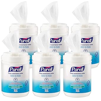 Purell进口代理批发 PURELL 洗手湿巾酒精配方，无香料，175 片洗手湿巾罐（6 片装）- 9031-06