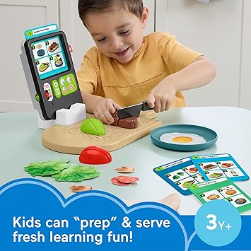 酷牌库|商品详情-Fisher-Price进口代理批发 Fisher-Price 学前厨房玩具套装 Laugh & Learn 123 按照食谱膳食套件 30 件装假装烹饪玩具套装适合 3 岁以上