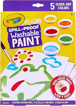 Crayola进口代理批发 Crayola 防溢油漆套装，可水洗儿童油漆，适合 3、4、5、6 岁